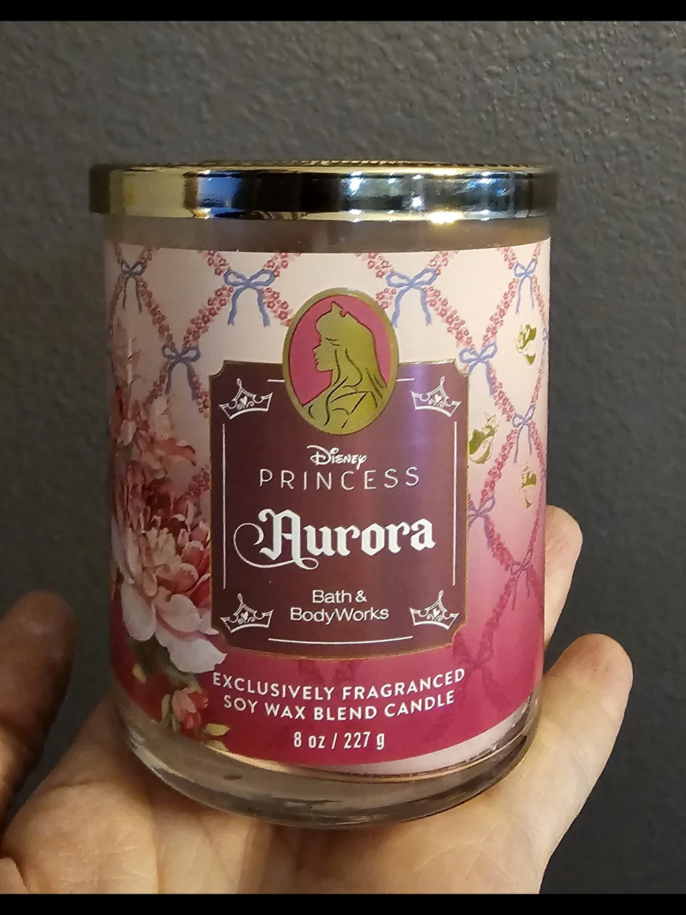 Bath & Body Works Disney Princess Aurora Pink Scented Soy Wax Candle Single Wick